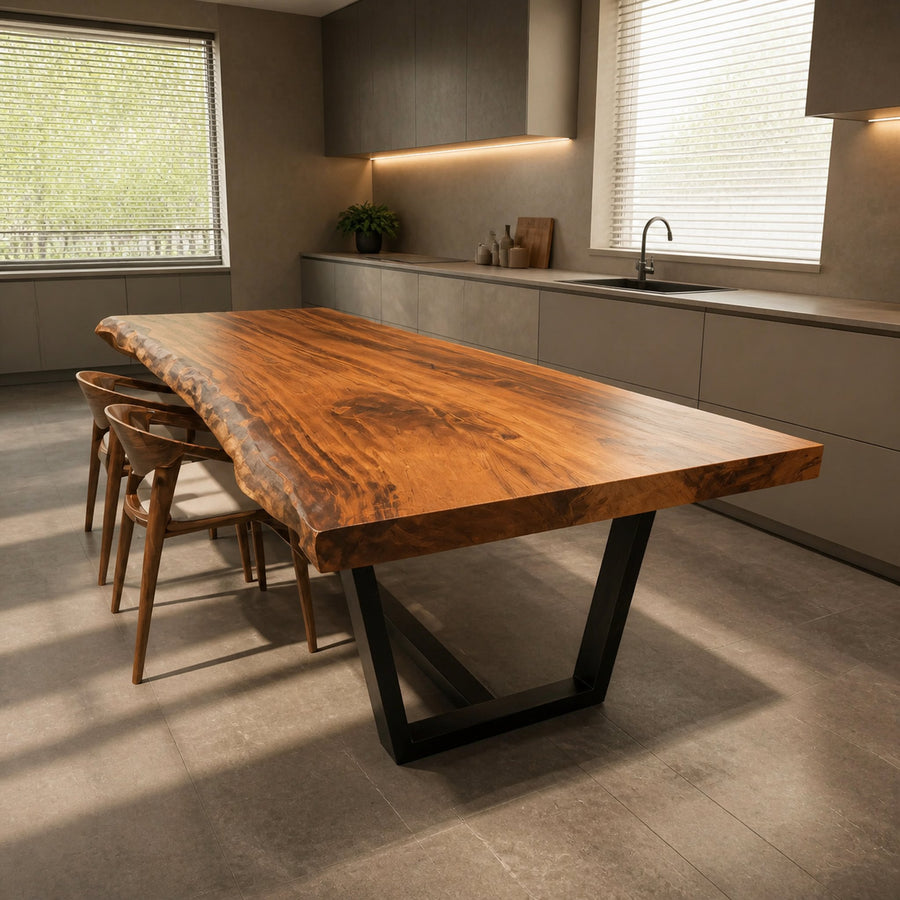 Kitchen Decor Modern Live Edge Dining Table Sleek Grain