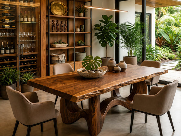 Live Edge Banquet Table For Wine Dining Room