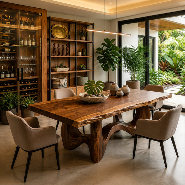 Live Edge Banquet Table For Wine Dining Room