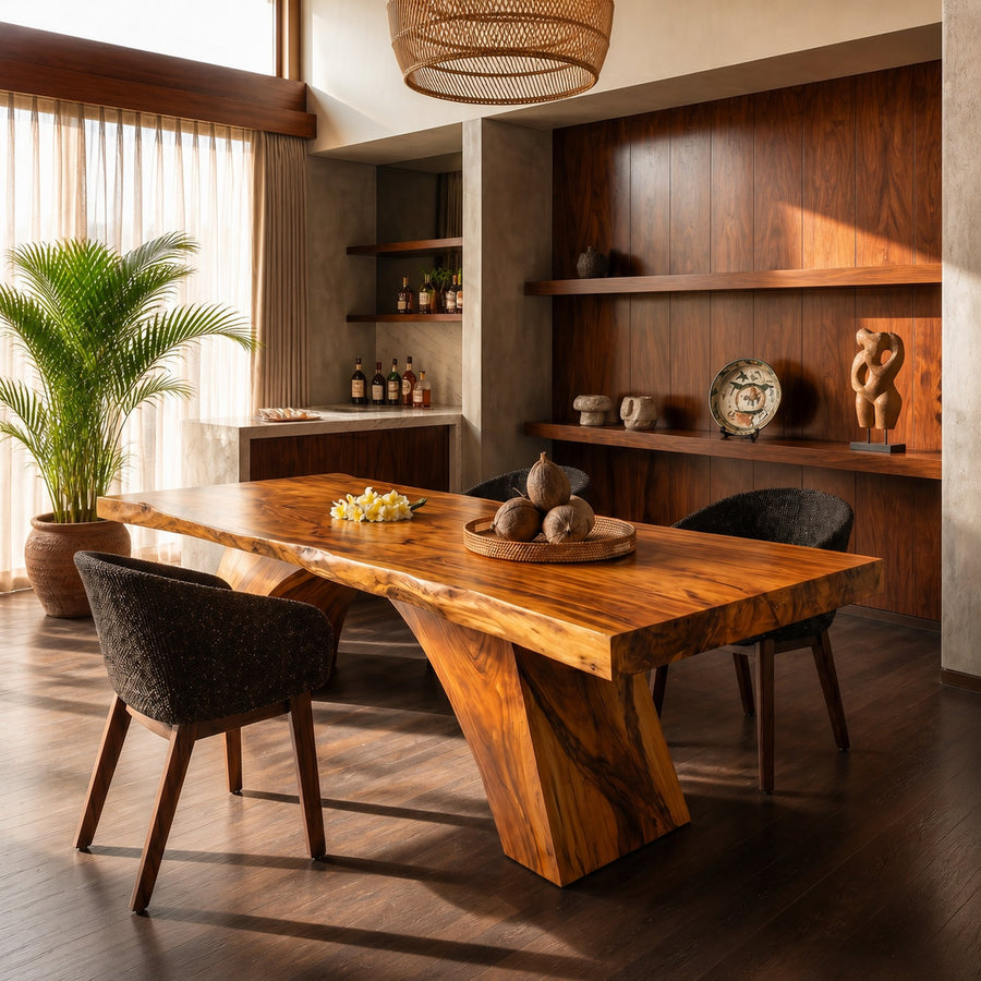 Mid Century Irregular Dining Table For Family Gathering Space