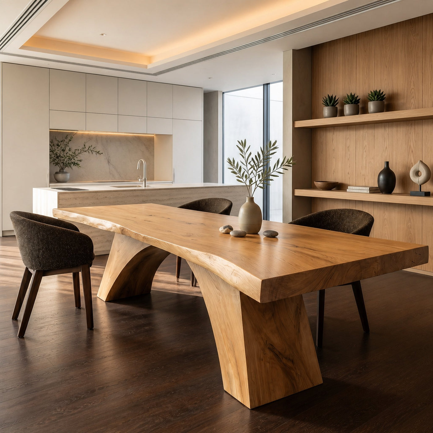 Mid Century Irregular Dining Table For Family Gathering Space - product view 5