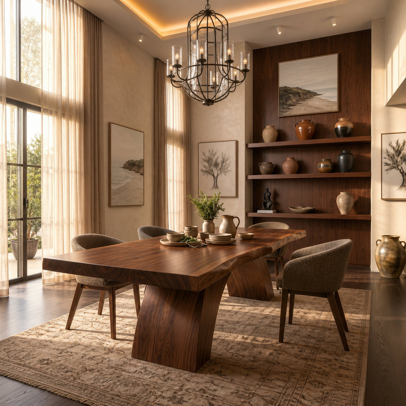 Mid Century Irregular Dining Table For Family Gathering Space - product view 7