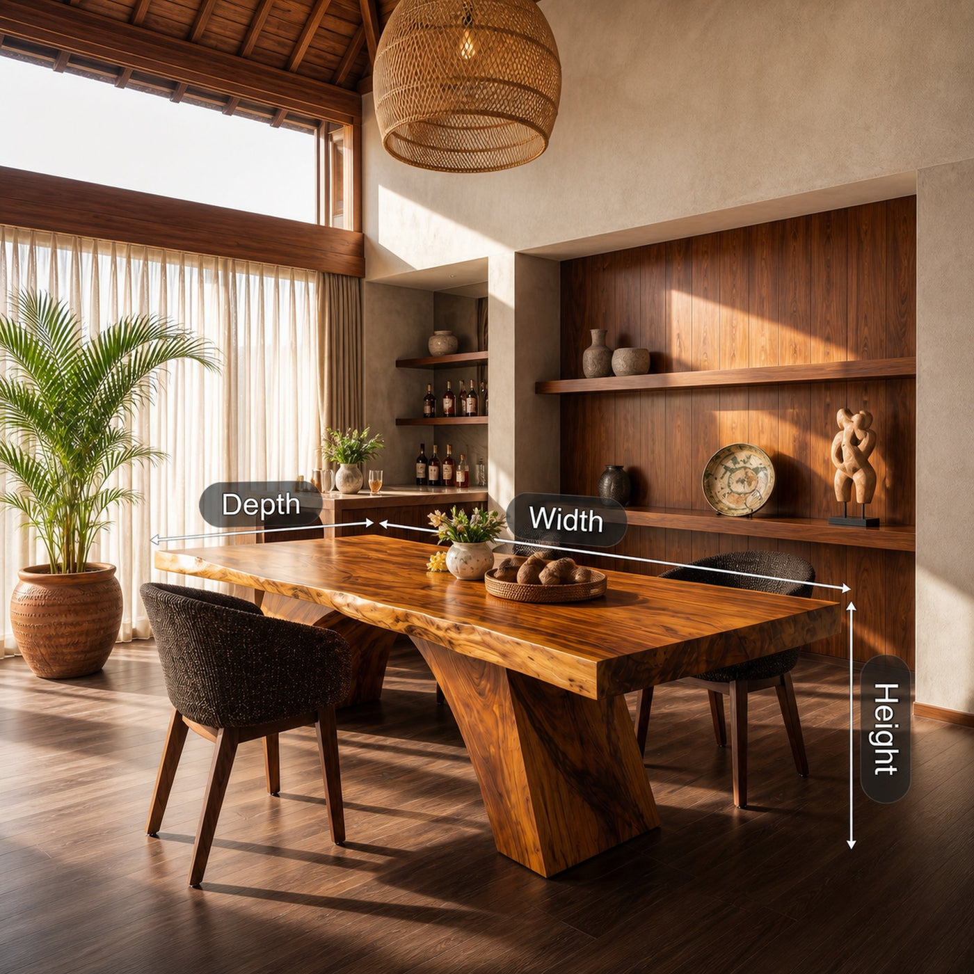 Mid Century Irregular Dining Table For Family Gathering Space - product view 8