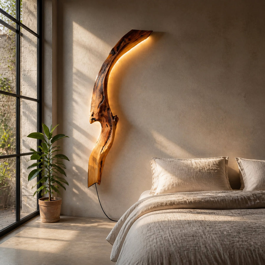 Minimalist Organic Wall Light For Bedroom Or Hallway Decor