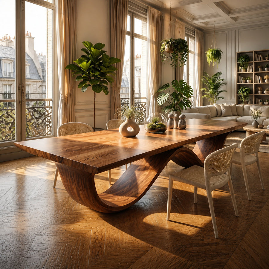 Minimalist Slab Dining Table For Compact Dining Area