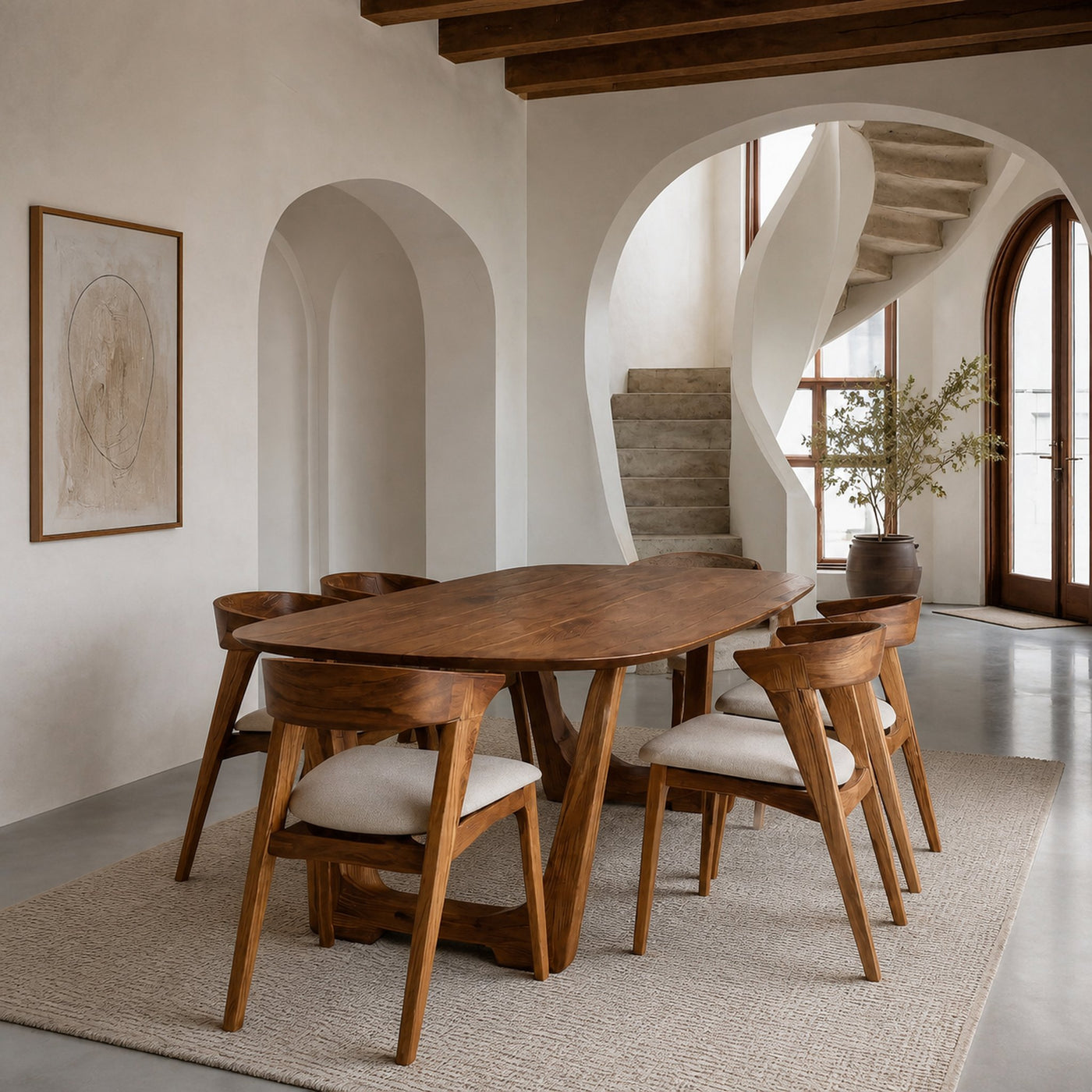 Modern Artistic Dining Table With Sculptural Presence For Dining Room