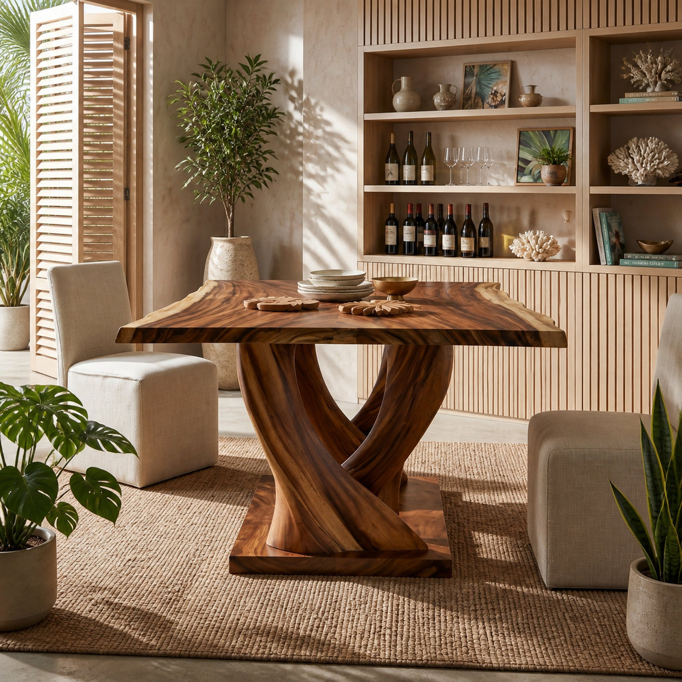 Modern Live Edge Kitchen Table For Garden Villa - product view 3