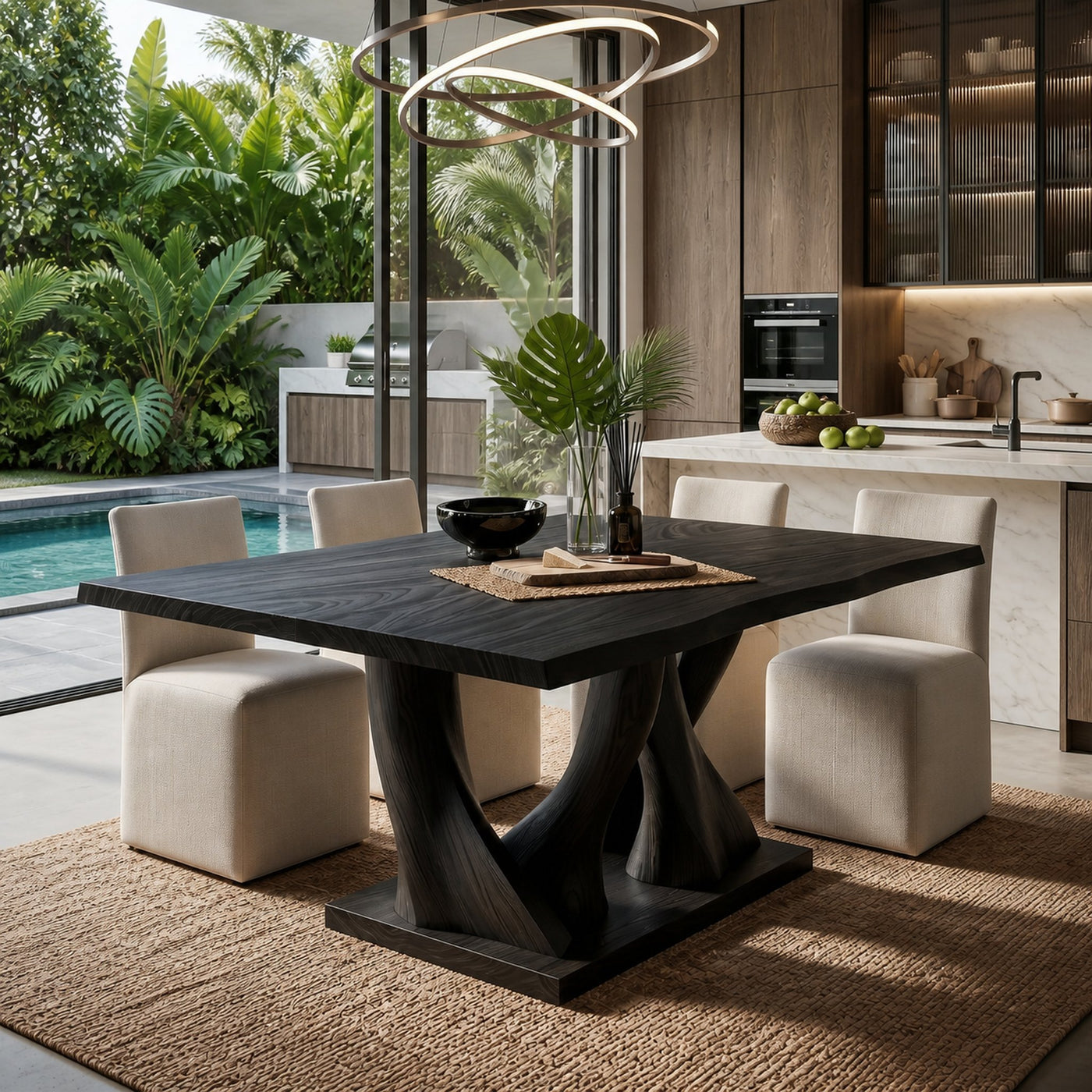 Modern Live Edge Kitchen Table For Garden Villa - product view 4