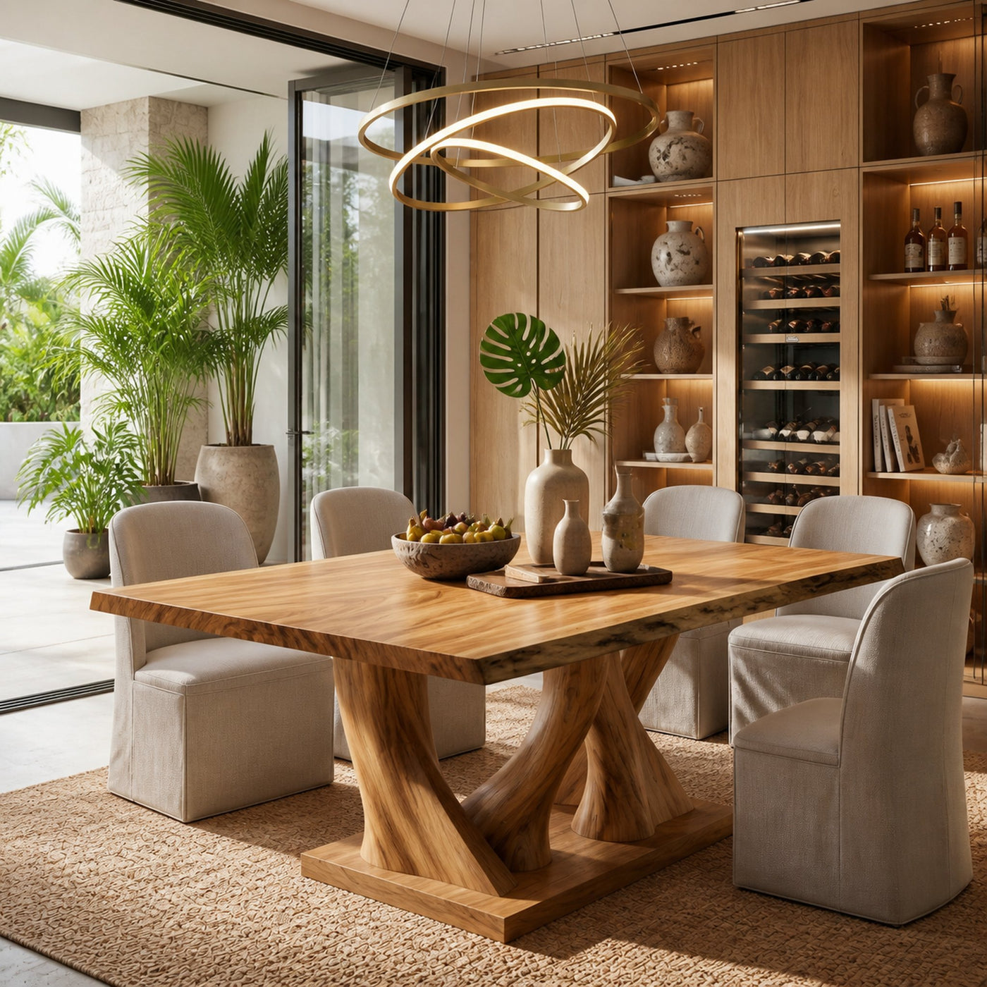 Modern Live Edge Kitchen Table For Garden Villa - product view 5