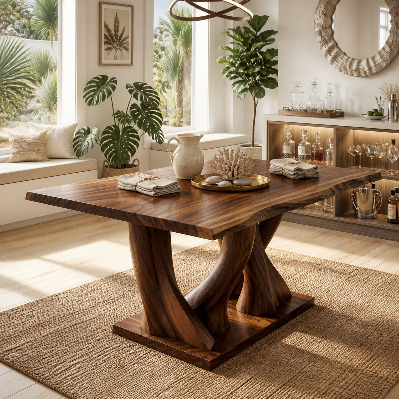 Modern Live Edge Kitchen Table For Garden Villa - product view 7