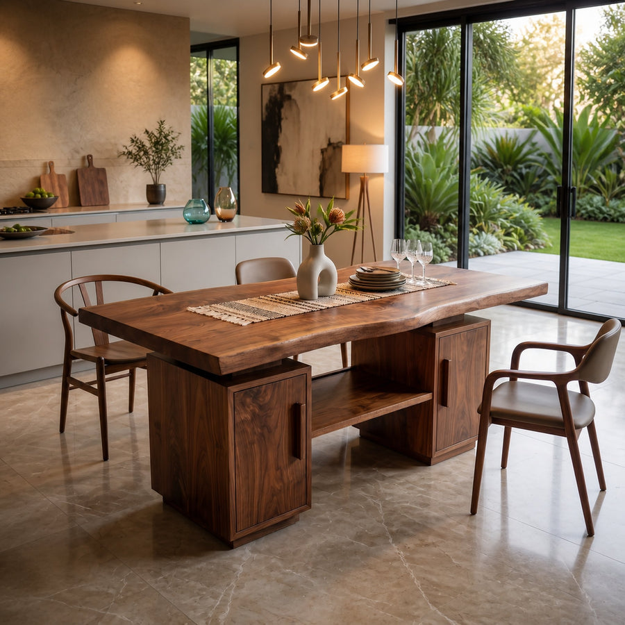 Modern Storage Dining Table For Garden Kitchen