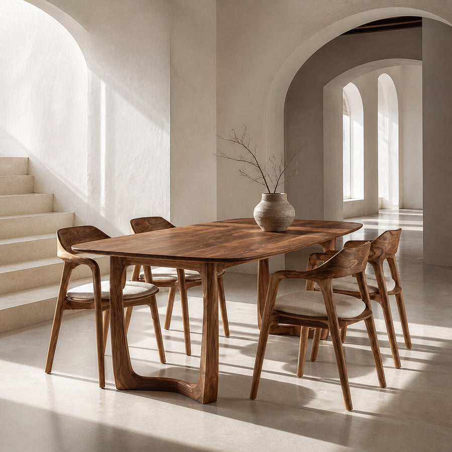 Organic Modern Dining Table With Sculptural Base For Dining Room