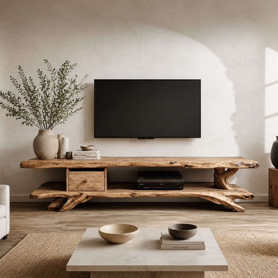 Rustic TV Console For Living Room And Family Space