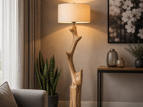 Rustic Tree Branch Floor Lamp For Bedroom