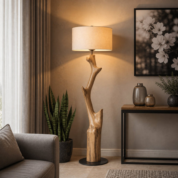 Rustic Tree Branch Floor Lamp For Bedroom