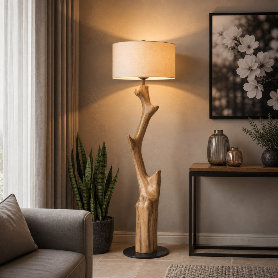 Rustic Tree Branch Floor Lamp For Bedroom