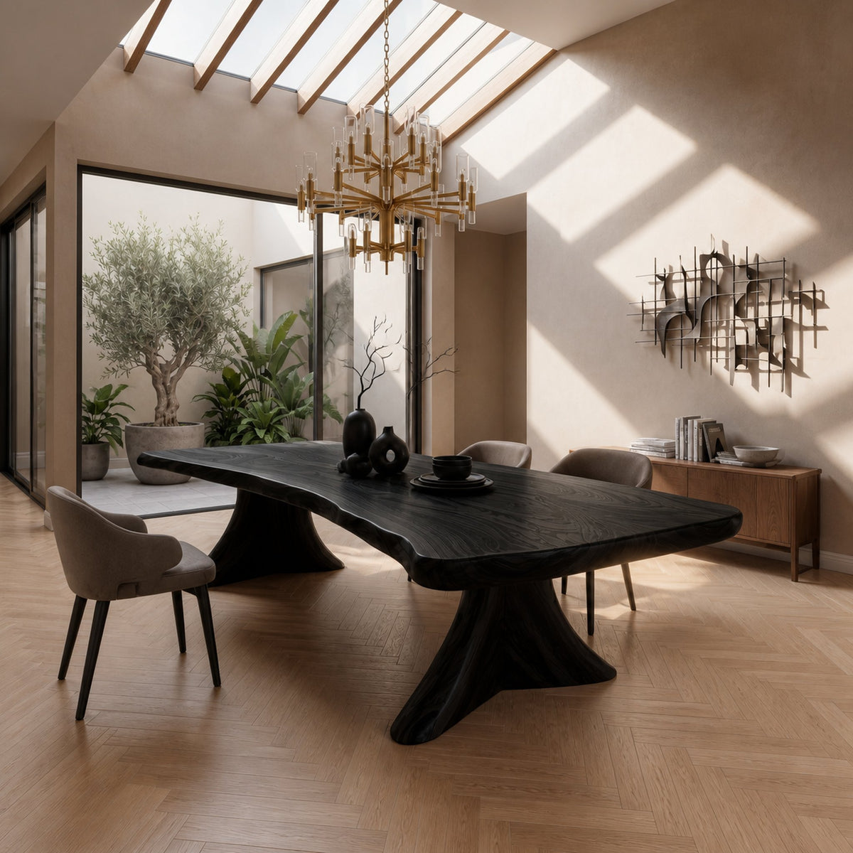 Riverline Bobcat Live Edge Dining Table with Sculpted Legs - product view 4