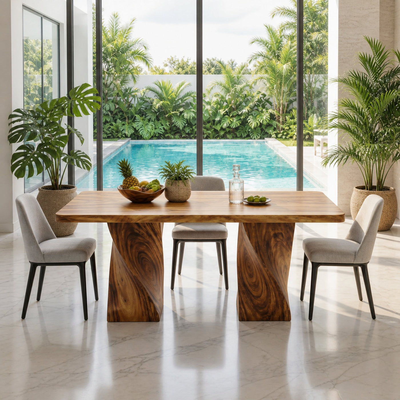 Storage Island Table For Mediterranean Open Kitchen - product view 3