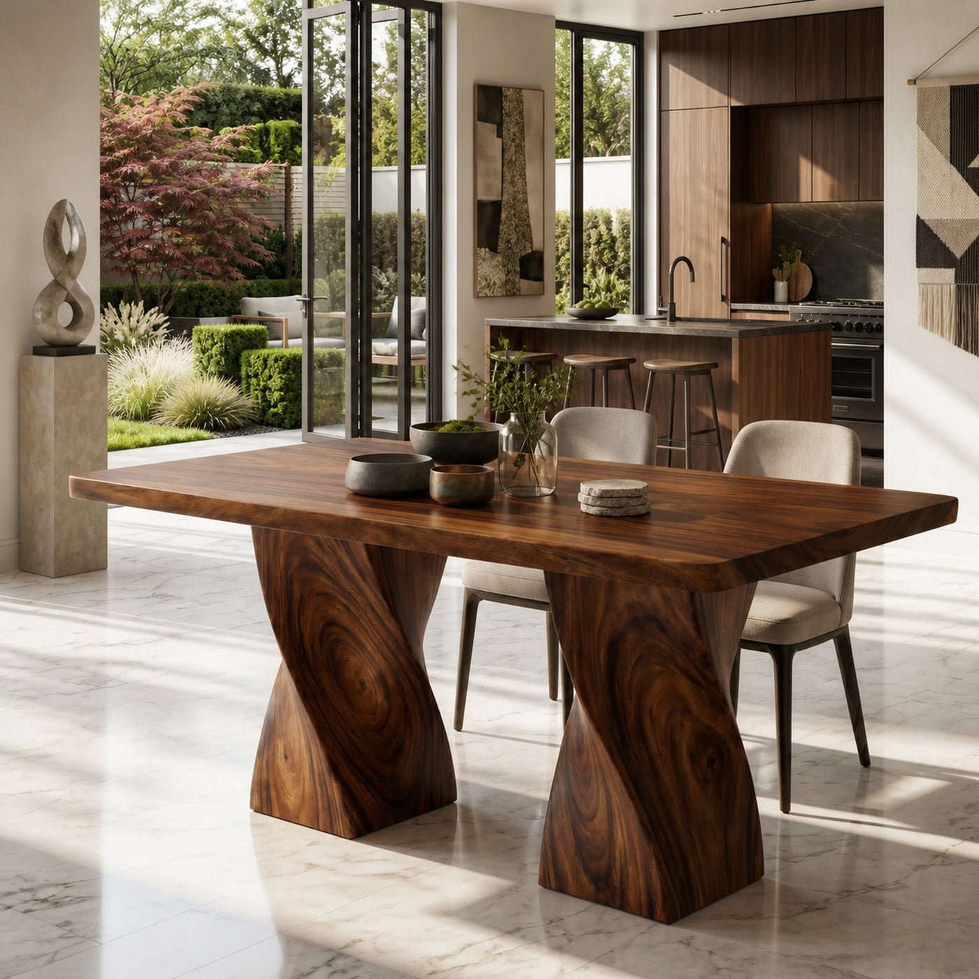 Storage Island Table For Mediterranean Open Kitchen - product view 7
