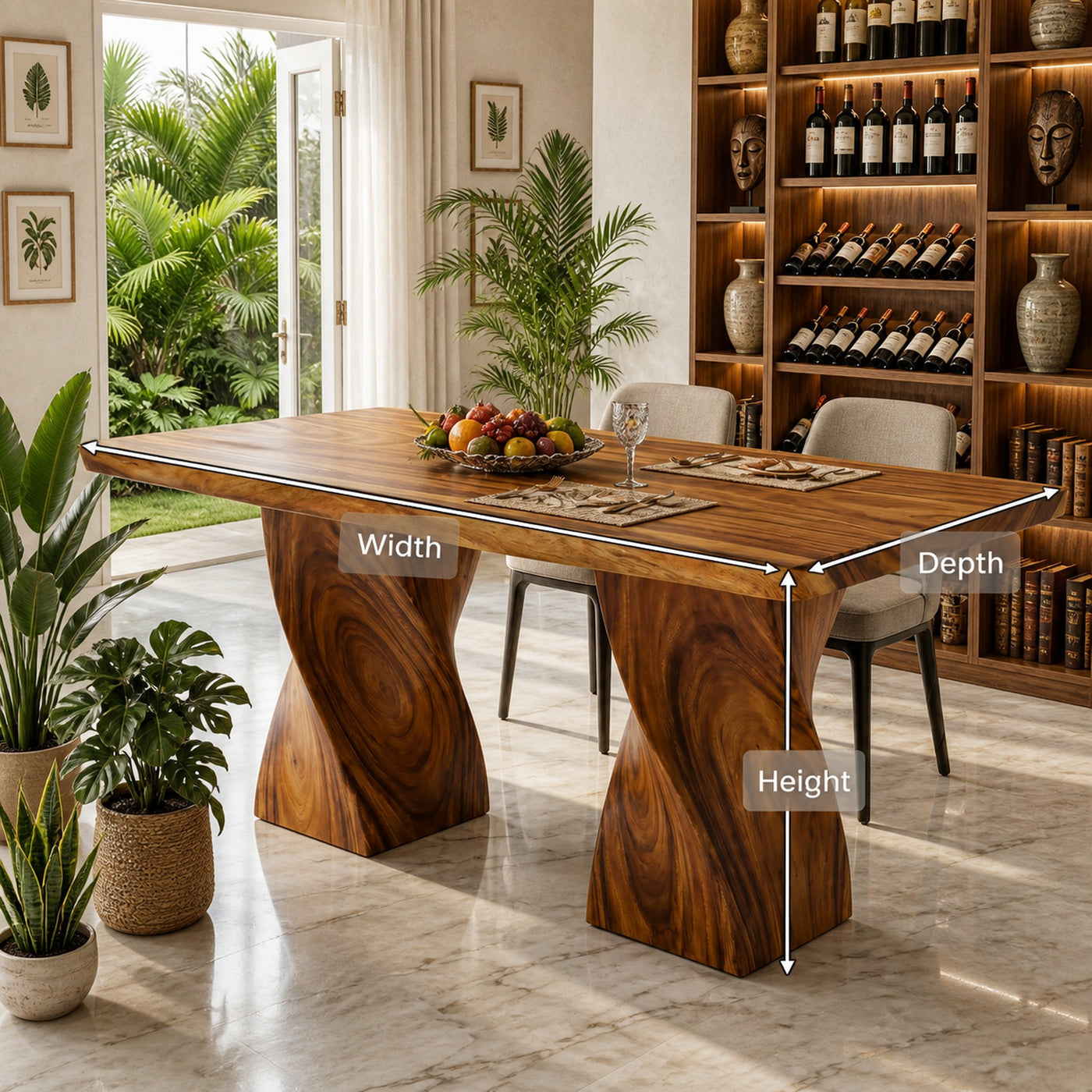 Storage Island Table For Mediterranean Open Kitchen - product view 8