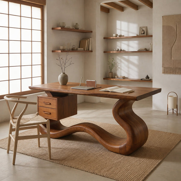 Scandinavian Organic Desk For Workspace Interior Space